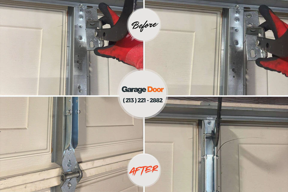 Before and after: garage door opener repair Rosedale, LA